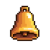 gradient, yellow pixelated bell